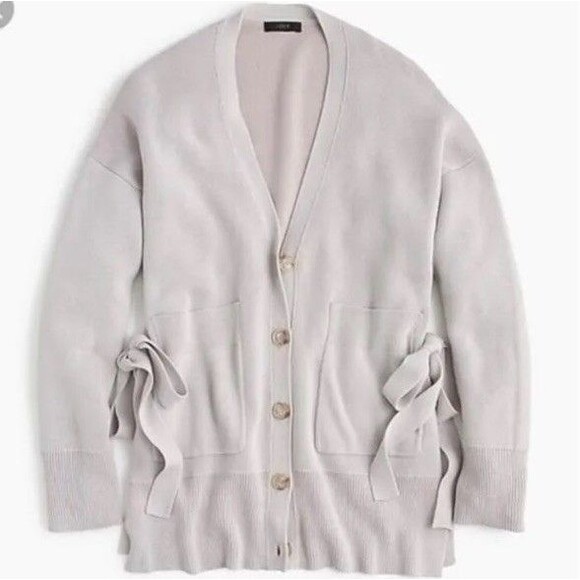 J. CREW Slouchy Side Tie Cardigan Sweater Black Sz XL - Picture 1 of 9